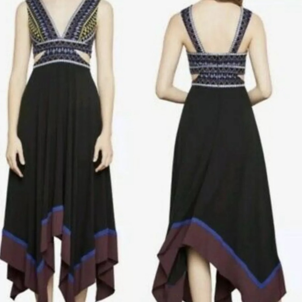 NWT Bcbgmaxazeria embroidered handkerchief dress